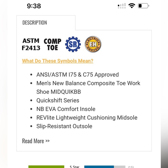 Women's New Balance Composite Toe Work Shoe , size 6. Wide Black/gray. EUC - Picture 7 of 8